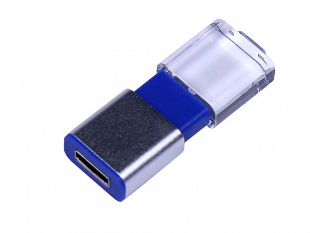 USB 2.0- флешка промо на 64 Гб прямоугольной формы, выдвижной механизм с логотипом в Самаре заказать по выгодной цене в кибермаркете AvroraStore