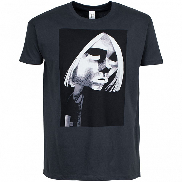 Футболка «Меламед. Kurt Cobain», темно-серая с логотипом в Самаре заказать по выгодной цене в кибермаркете AvroraStore