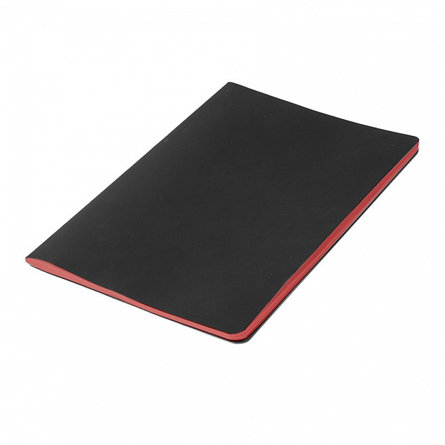 Тетрадь SLIMMY, 140 х 210 мм,  черный с красным, бежевый блок, в клетку с логотипом в Самаре заказать по выгодной цене в кибермаркете AvroraStore
