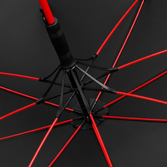Зонт-трость с цветными спицами Color Style ver.2, красный с логотипом в Самаре заказать по выгодной цене в кибермаркете AvroraStore