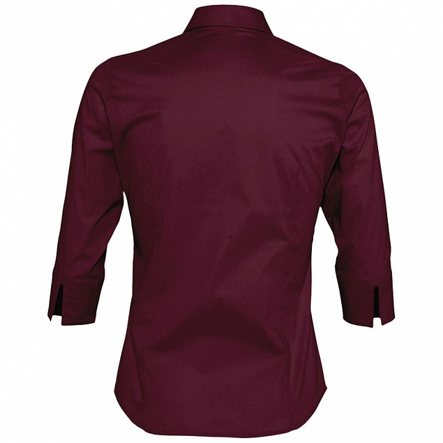Рубашка женская с рукавом 3/4 EFFECT 140, бордовая с логотипом в Самаре заказать по выгодной цене в кибермаркете AvroraStore