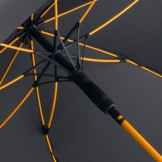 Зонт-трость с цветными спицами Color Style, оранжевый с логотипом в Самаре заказать по выгодной цене в кибермаркете AvroraStore