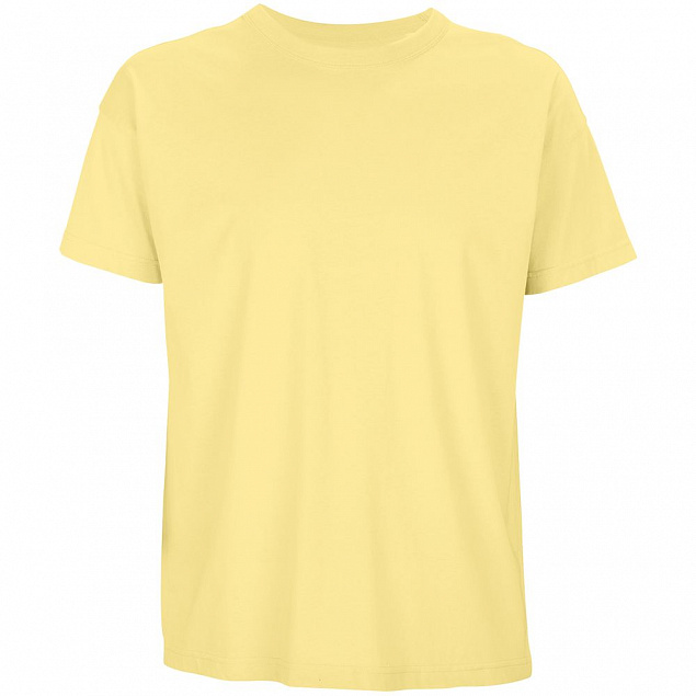 Футболка оверсайз мужская Boxy Men, светло-желтая с логотипом в Самаре заказать по выгодной цене в кибермаркете AvroraStore