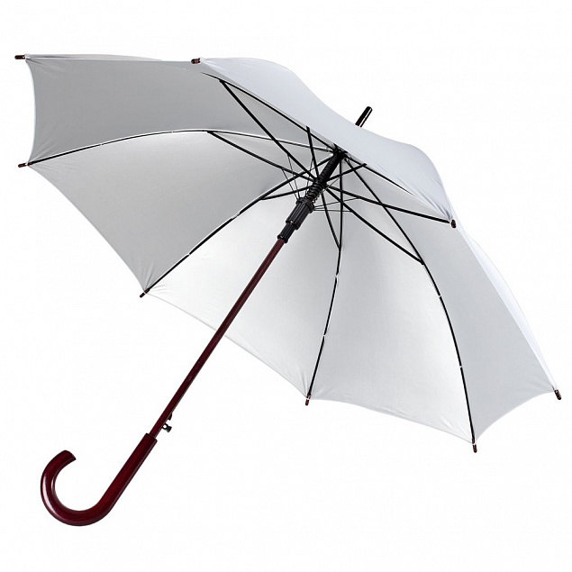 Зонт-трость Standard, серебристый с логотипом в Самаре заказать по выгодной цене в кибермаркете AvroraStore