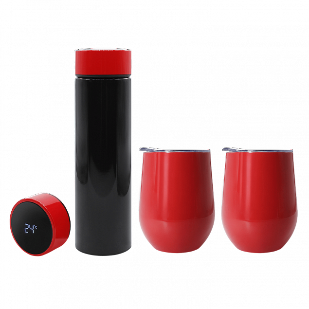 Набор Hot Box Duo C2B grey (черный с красным) с логотипом в Самаре заказать по выгодной цене в кибермаркете AvroraStore