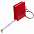 Брелок с рулеткой Square ver.2, красный с логотипом в Самаре заказать по выгодной цене в кибермаркете AvroraStore