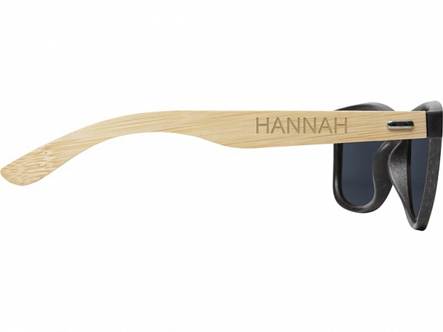 Sun Ray очки с бамбуковой оправой, черный с логотипом в Самаре заказать по выгодной цене в кибермаркете AvroraStore