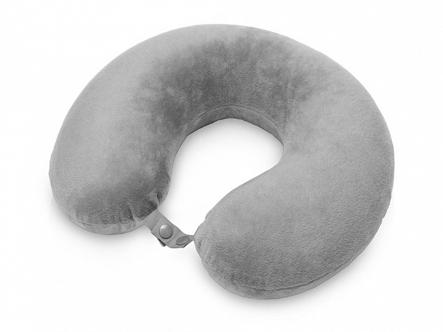 Подушка Basic из микрофибры с эффектом памяти U-shape, серый с логотипом в Самаре заказать по выгодной цене в кибермаркете AvroraStore