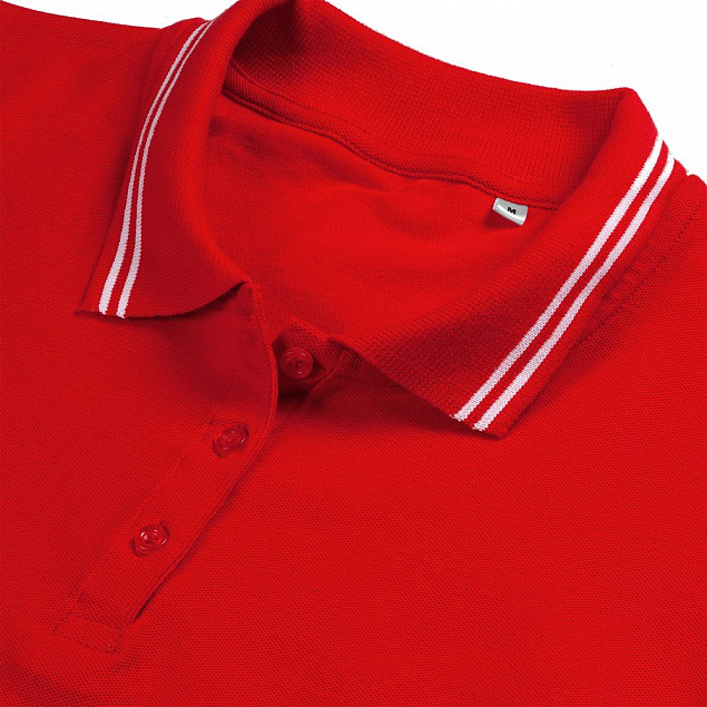 Рубашка поло женская Virma Stripes Lady, красная с логотипом в Самаре заказать по выгодной цене в кибермаркете AvroraStore