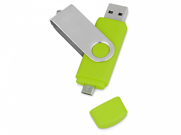 USB/micro USB-флешка на 16 Гб «Квебек OTG» с логотипом в Самаре заказать по выгодной цене в кибермаркете AvroraStore