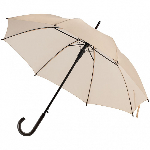 Зонт-трость Standard, бежевый с логотипом в Самаре заказать по выгодной цене в кибермаркете AvroraStore