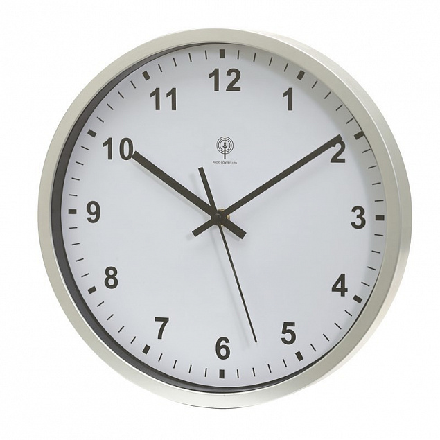 Настенные часы с радио-синхронизацией NEPTUNE, белый с логотипом в Самаре заказать по выгодной цене в кибермаркете AvroraStore
