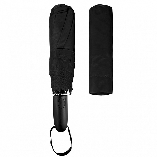 Складной зонт Magic с проявляющимся рисунком, черный с логотипом в Самаре заказать по выгодной цене в кибермаркете AvroraStore