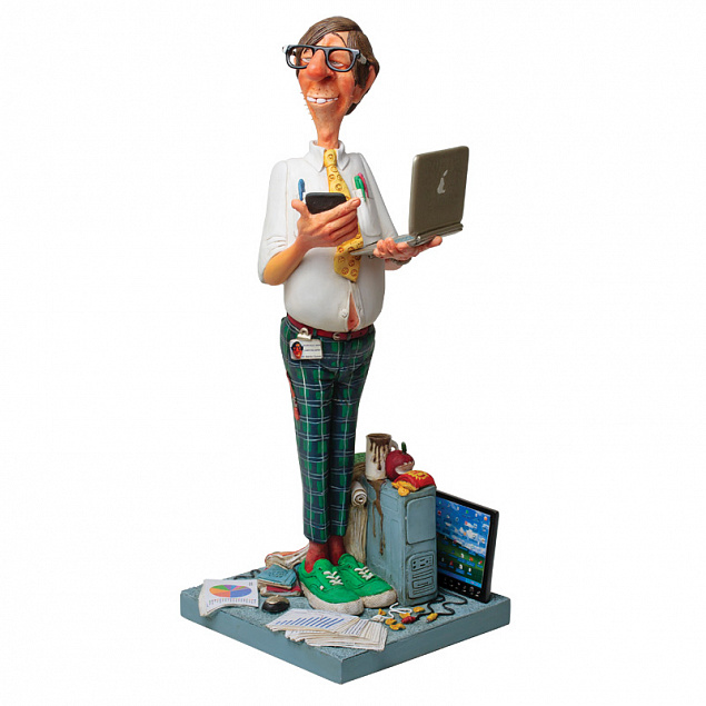 Скульптура "Компьютерный эксперт" с логотипом в Самаре заказать по выгодной цене в кибермаркете AvroraStore