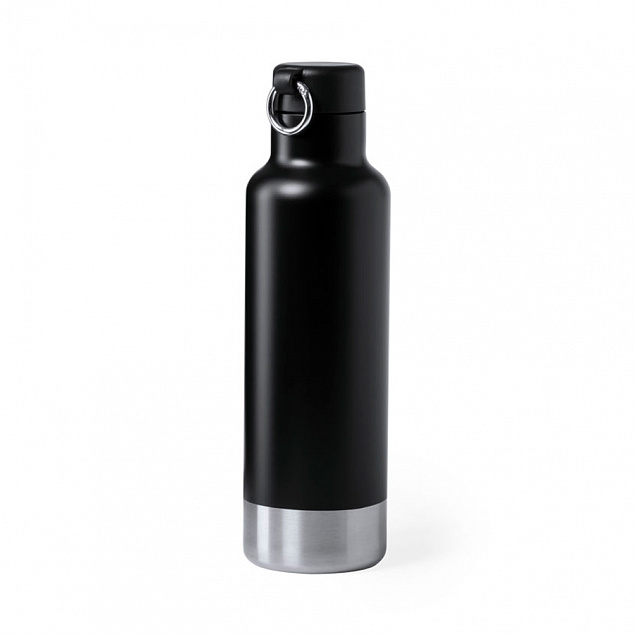 Бутылка для воды PERNAL, чёрный, 750 мл,  нержавеющая сталь с логотипом в Самаре заказать по выгодной цене в кибермаркете AvroraStore