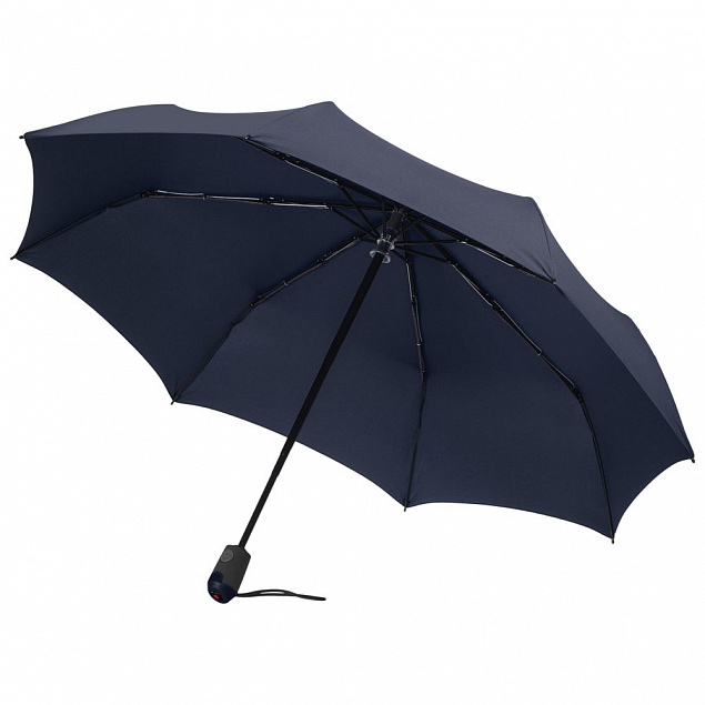 Зонт складной E.200, ver. 2, темно-синий с логотипом в Самаре заказать по выгодной цене в кибермаркете AvroraStore