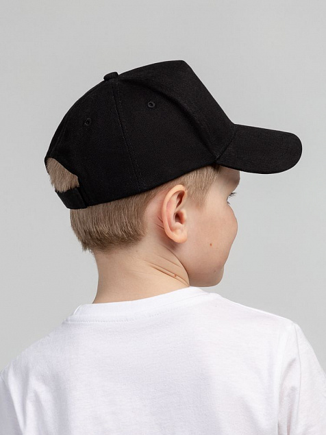 Бейсболка детская Standard Kids, черная с логотипом в Самаре заказать по выгодной цене в кибермаркете AvroraStore