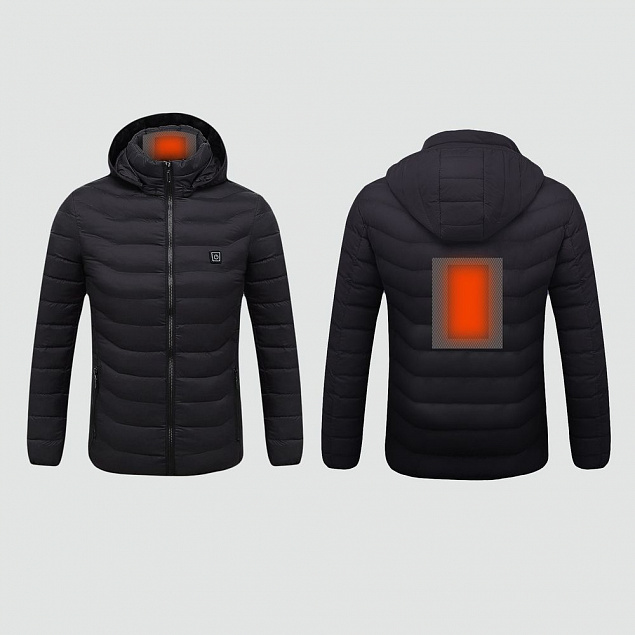 Куртка с подогревом Thermalli Chamonix, черная с логотипом в Самаре заказать по выгодной цене в кибермаркете AvroraStore