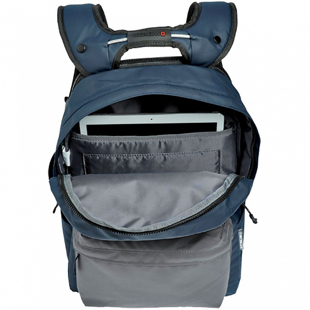 Рюкзак Photon с водоотталкивающим покрытием, голубой с серым с логотипом в Самаре заказать по выгодной цене в кибермаркете AvroraStore