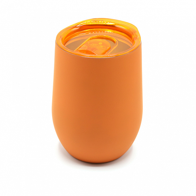 Термокружка с двойной стенкой SOFTO софт-тач, оранжевый с логотипом в Самаре заказать по выгодной цене в кибермаркете AvroraStore