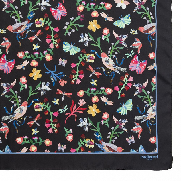 Платок Butterfly Silk, черный с логотипом в Самаре заказать по выгодной цене в кибермаркете AvroraStore