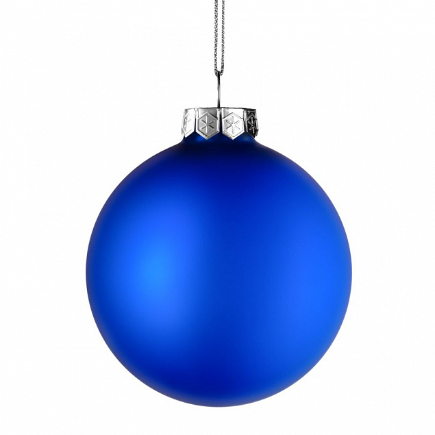 Елочный шар Finery Matt, 10 см, матовый синий с логотипом в Самаре заказать по выгодной цене в кибермаркете AvroraStore