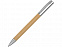 Ручка бамбуковая шариковая Saga, хром/бамбук с логотипом в Самаре заказать по выгодной цене в кибермаркете AvroraStore