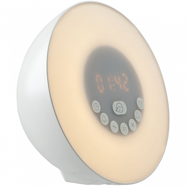 Лампа-колонка dreamTime для пробуждения светом и музыкой с логотипом в Самаре заказать по выгодной цене в кибермаркете AvroraStore