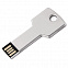 USB flash-карта KEY (16Гб), серебристая, 5,7х2,4х0,3 см, металл с логотипом в Самаре заказать по выгодной цене в кибермаркете AvroraStore