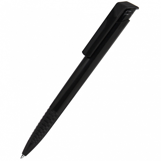 Ручка пластиковая Accent, черная с логотипом в Самаре заказать по выгодной цене в кибермаркете AvroraStore