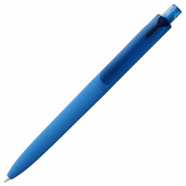 Ручка шариковая Prodir DS8 PRR-T Soft Touch, голубая с логотипом в Самаре заказать по выгодной цене в кибермаркете AvroraStore