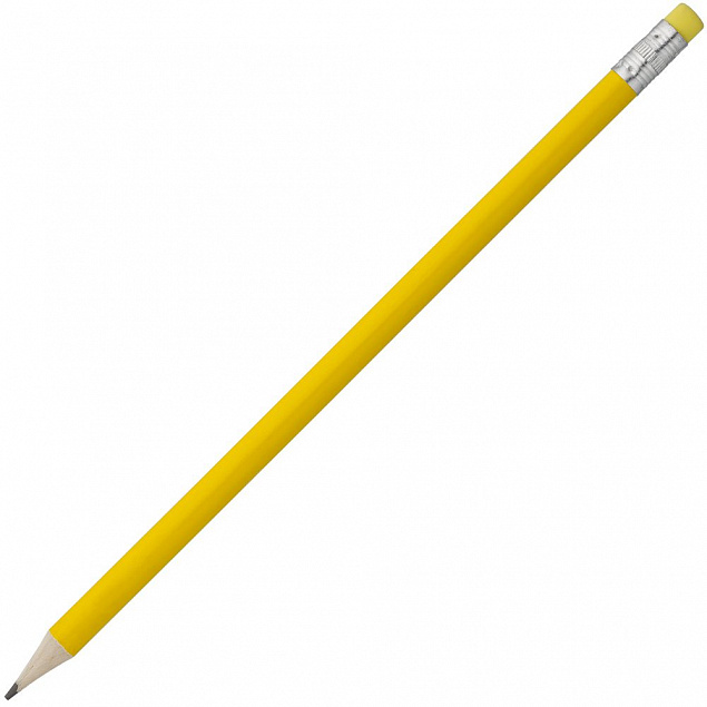 Карандаш простой Hand Friend с ластиком, желтый с логотипом в Самаре заказать по выгодной цене в кибермаркете AvroraStore
