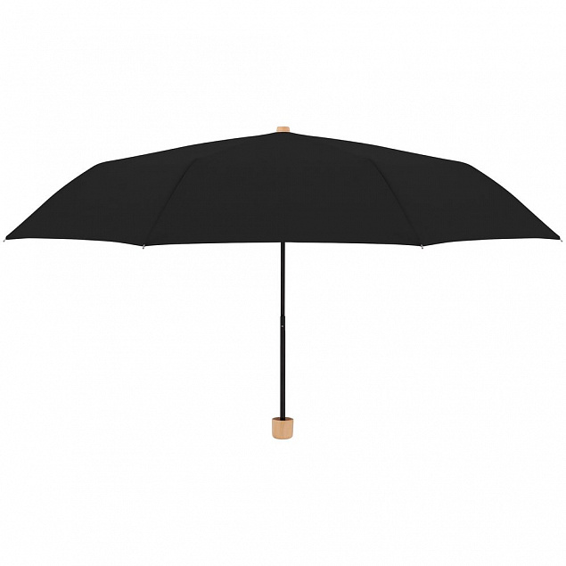 Зонт складной Nature Mini, черный с логотипом в Самаре заказать по выгодной цене в кибермаркете AvroraStore