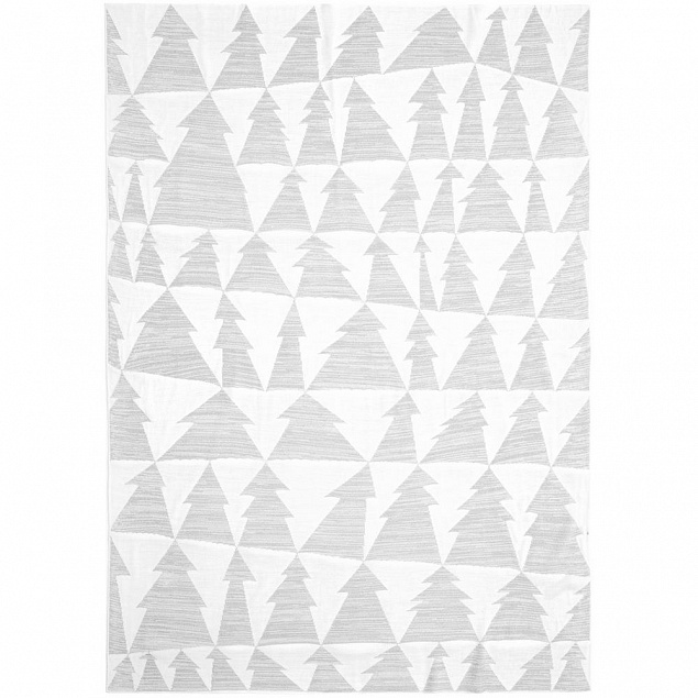 Плед «Танцующий лес», белый с серебром с логотипом в Самаре заказать по выгодной цене в кибермаркете AvroraStore