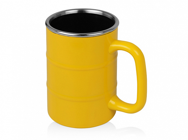 Кружка Баррель 400мл, желтый с логотипом в Самаре заказать по выгодной цене в кибермаркете AvroraStore