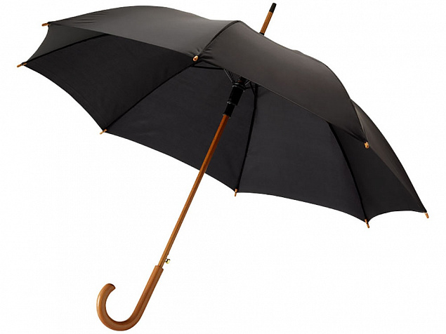 Зонт Kyle полуавтоматический 23, черный с логотипом в Самаре заказать по выгодной цене в кибермаркете AvroraStore