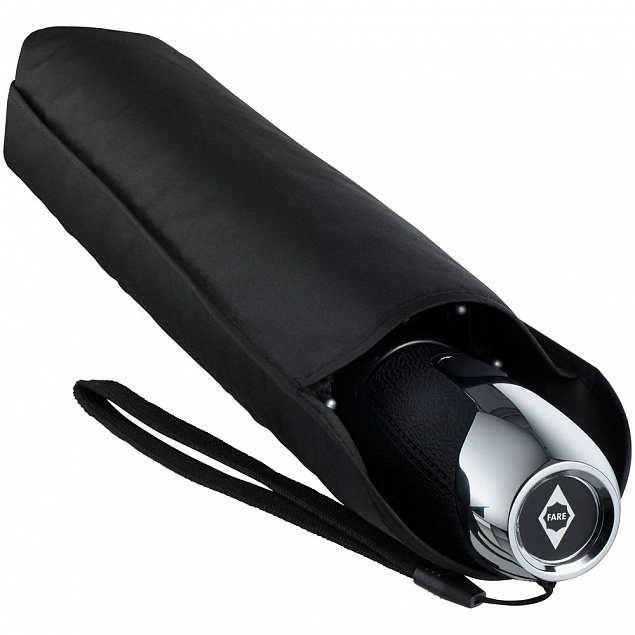 Зонт складной Steel, черный с логотипом в Самаре заказать по выгодной цене в кибермаркете AvroraStore