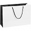 Пакет бумажный Bicolor, белый с черным с логотипом в Самаре заказать по выгодной цене в кибермаркете AvroraStore