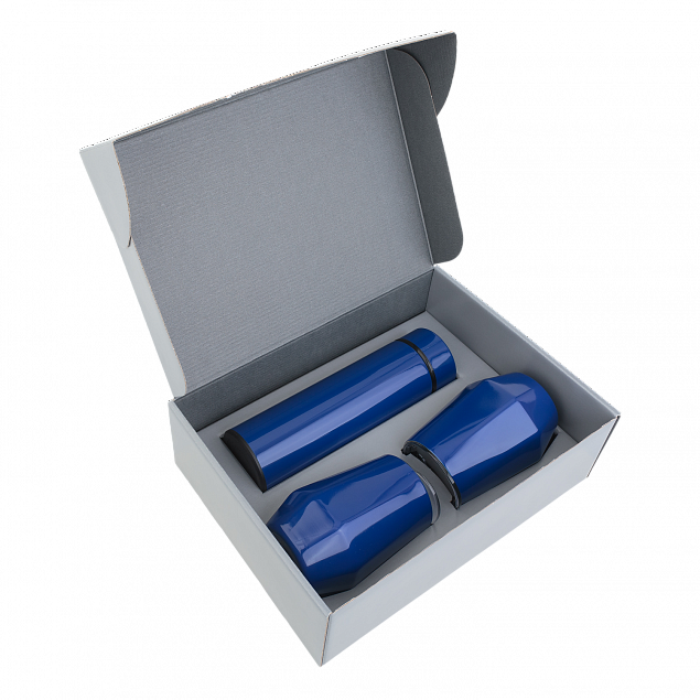 Набор Hot Box E2 grey (синий) с логотипом в Самаре заказать по выгодной цене в кибермаркете AvroraStore