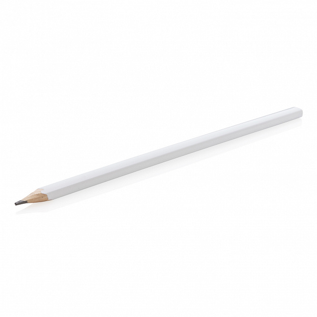 Деревянный карандаш, 25 см, белый с логотипом в Самаре заказать по выгодной цене в кибермаркете AvroraStore