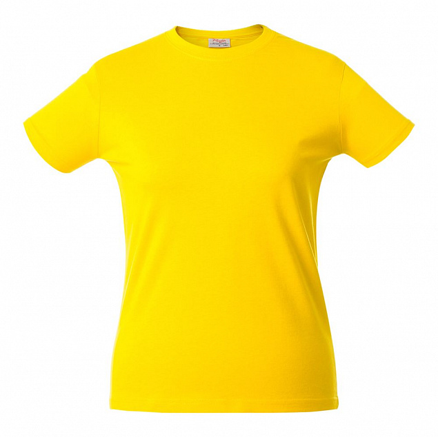 Футболка женская HEAVY LADY, желтая с логотипом в Самаре заказать по выгодной цене в кибермаркете AvroraStore