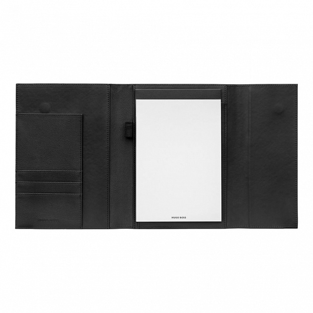 Папка Hugo Boss формата A5, черная с логотипом в Самаре заказать по выгодной цене в кибермаркете AvroraStore
