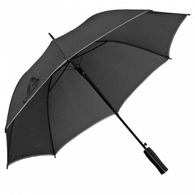 Зонт-трость Jenna, черный с серым с логотипом в Самаре заказать по выгодной цене в кибермаркете AvroraStore
