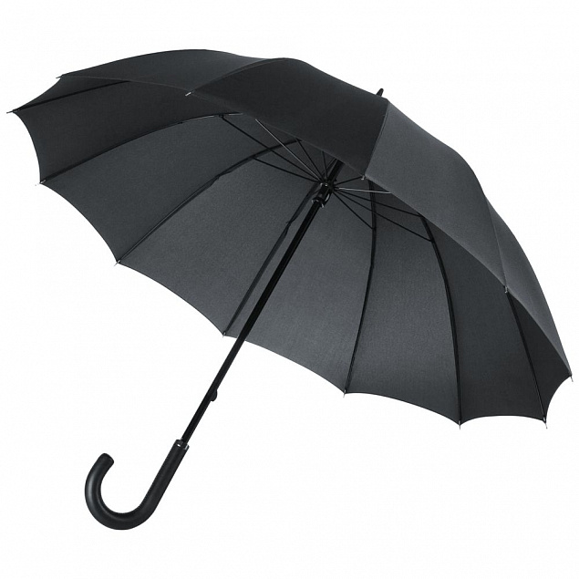 Зонт-трость Lui, черный с логотипом в Самаре заказать по выгодной цене в кибермаркете AvroraStore