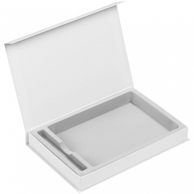 Коробка Silk с ложементом под ежедневник и ручку, белая с логотипом в Самаре заказать по выгодной цене в кибермаркете AvroraStore