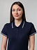 Рубашка поло женская Virma Stripes Lady, темно-синяя с логотипом в Самаре заказать по выгодной цене в кибермаркете AvroraStore
