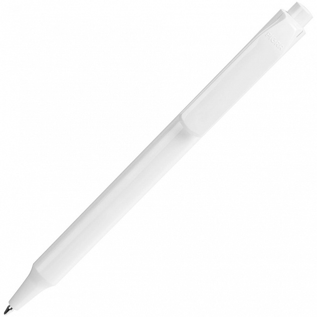 Ручка шариковая Pigra P04 Polished, белая с логотипом в Самаре заказать по выгодной цене в кибермаркете AvroraStore