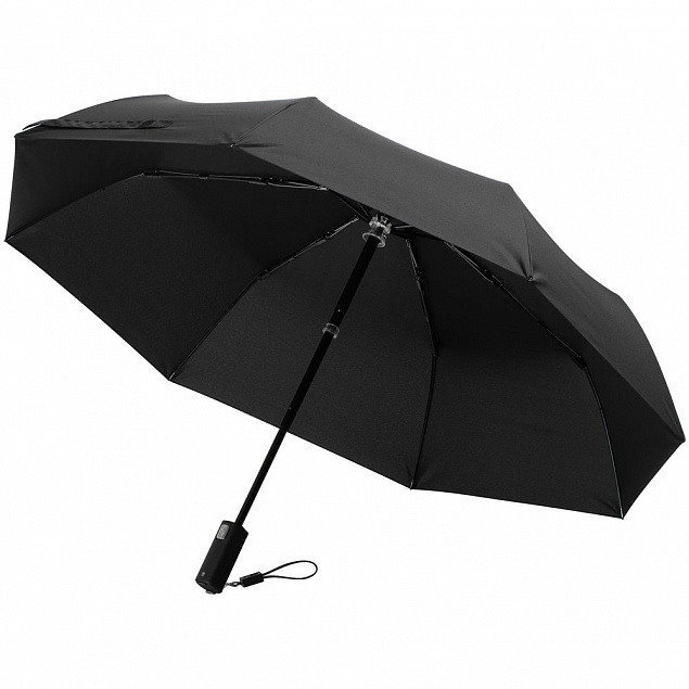 Зонт складной City Guardian, электрический, черный с логотипом в Самаре заказать по выгодной цене в кибермаркете AvroraStore