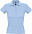 Рубашка поло женская PEOPLE 210, голубая с логотипом в Самаре заказать по выгодной цене в кибермаркете AvroraStore