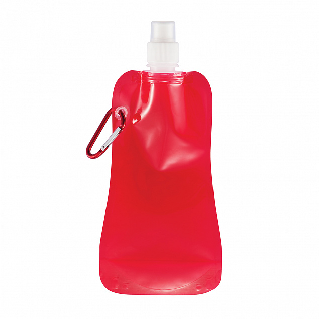 Складная бутылка для воды, 400 мл, красный с логотипом в Самаре заказать по выгодной цене в кибермаркете AvroraStore